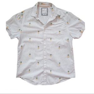 Denim & Flower Men's Pineapple Print Shirt Size M